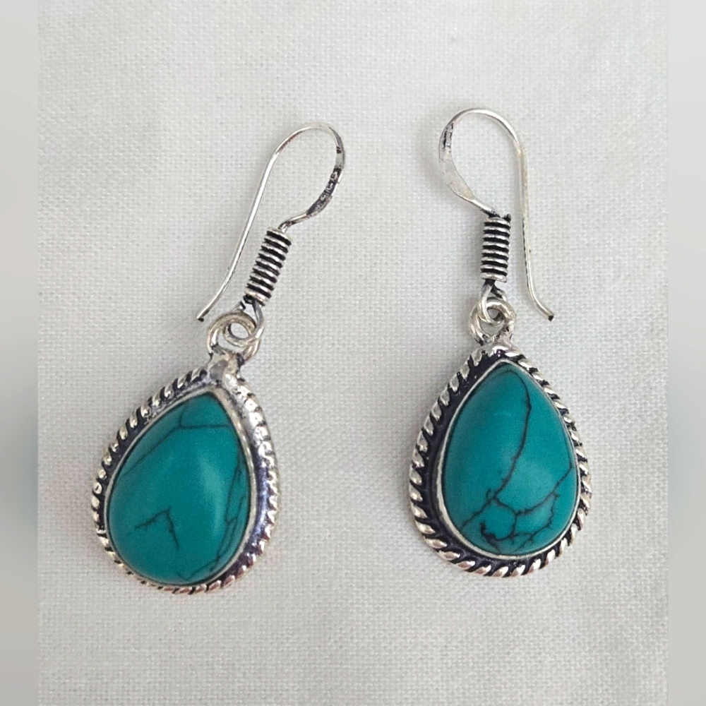 SANTA ROSA Turquoise & Sterling Silver Earrings - Picture 2 of 6